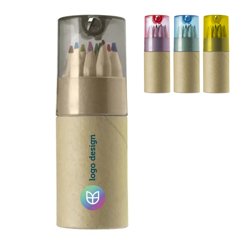 12 farveblyanter i rør